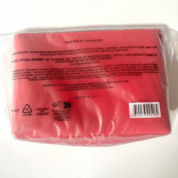 🆕 🎉 lancôme • hot pink cosmetic case pouch with gold zippers - Picture 4 of 12